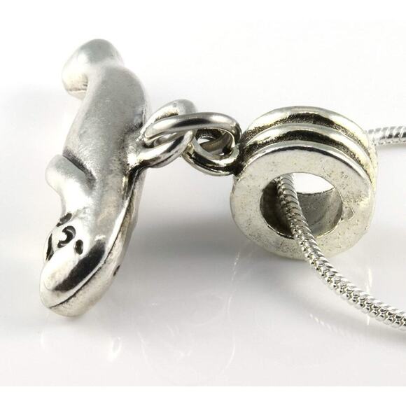 Manatee Charm Snake Chain Necklace - Ocean Sea Creature - Picture 8 of 9